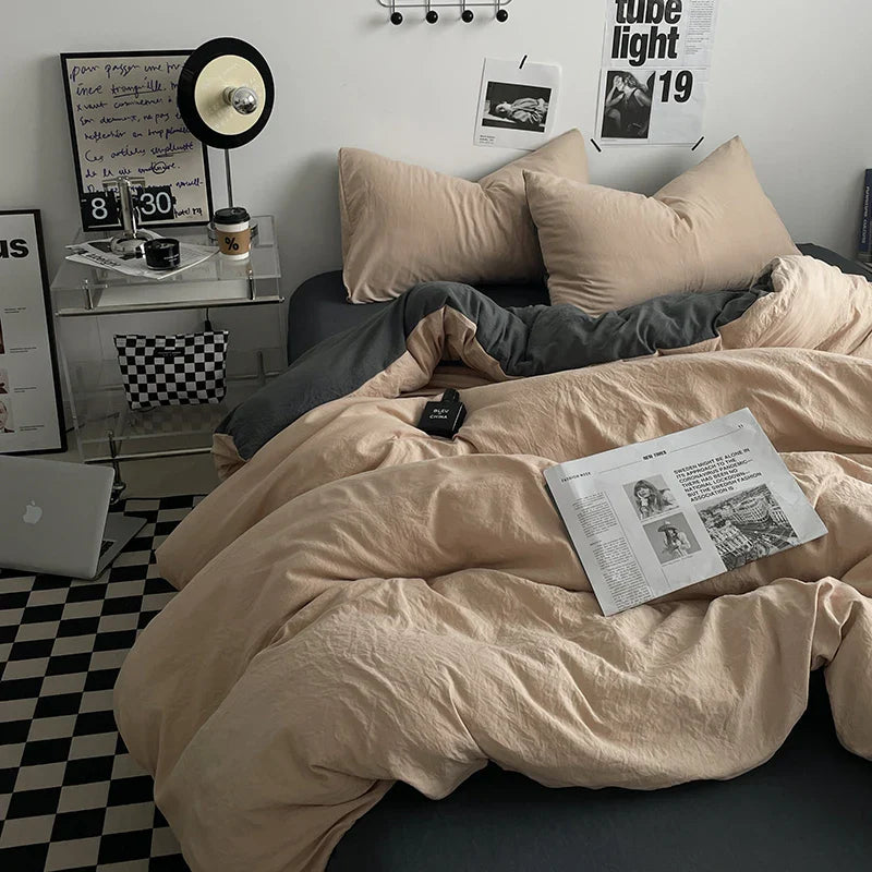 Bedding Comforter Set – Duvet Cover & Bed Sheets with Pillowcases for Queen/King Bed, Edredones de Cama