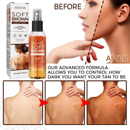 Self Spray Tan Mousse with Natural Tanning Oil — Gradual Face & Body Bronzer, Quick-Dry Moisturizer 30ml