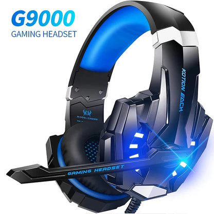 G9000 Gaming Headset Over-Ear Wired – Deep Bass Stereo LED Earphones with Mic for PS4, PS5, Switch, Xbox, PC