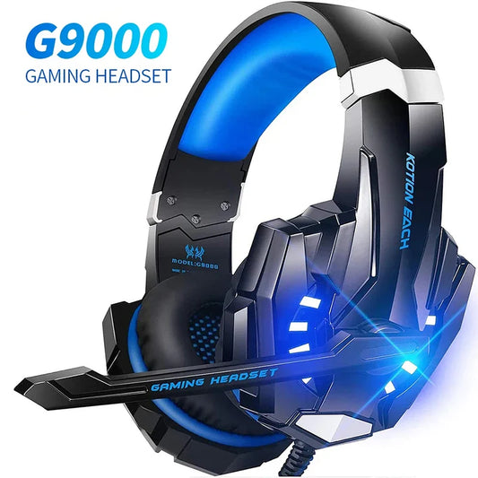 G9000 Gaming Headset Over-Ear Wired – Deep Bass Stereo LED Earphones with Mic for PS4, PS5, Switch, Xbox, PC