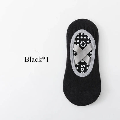 Women’s Anti-Slip Yoga Socks 1–3 Pairs – Silicone Grip Ballet Pilates Backless Breathable Sport Socks for Fitness & Dance