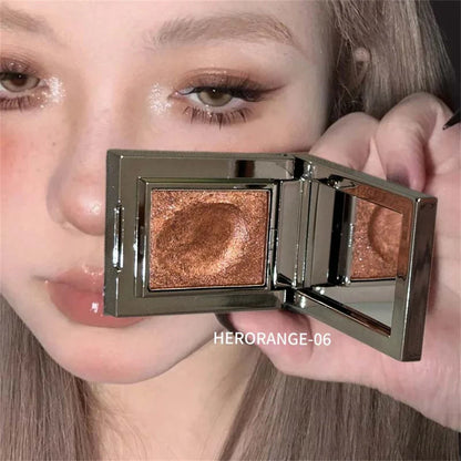 Metallic Glitter Eyeshadow Palette – Sparkling Cream Mousse Shimmer Highlighter in Punk Purple Pearlescent Pigments