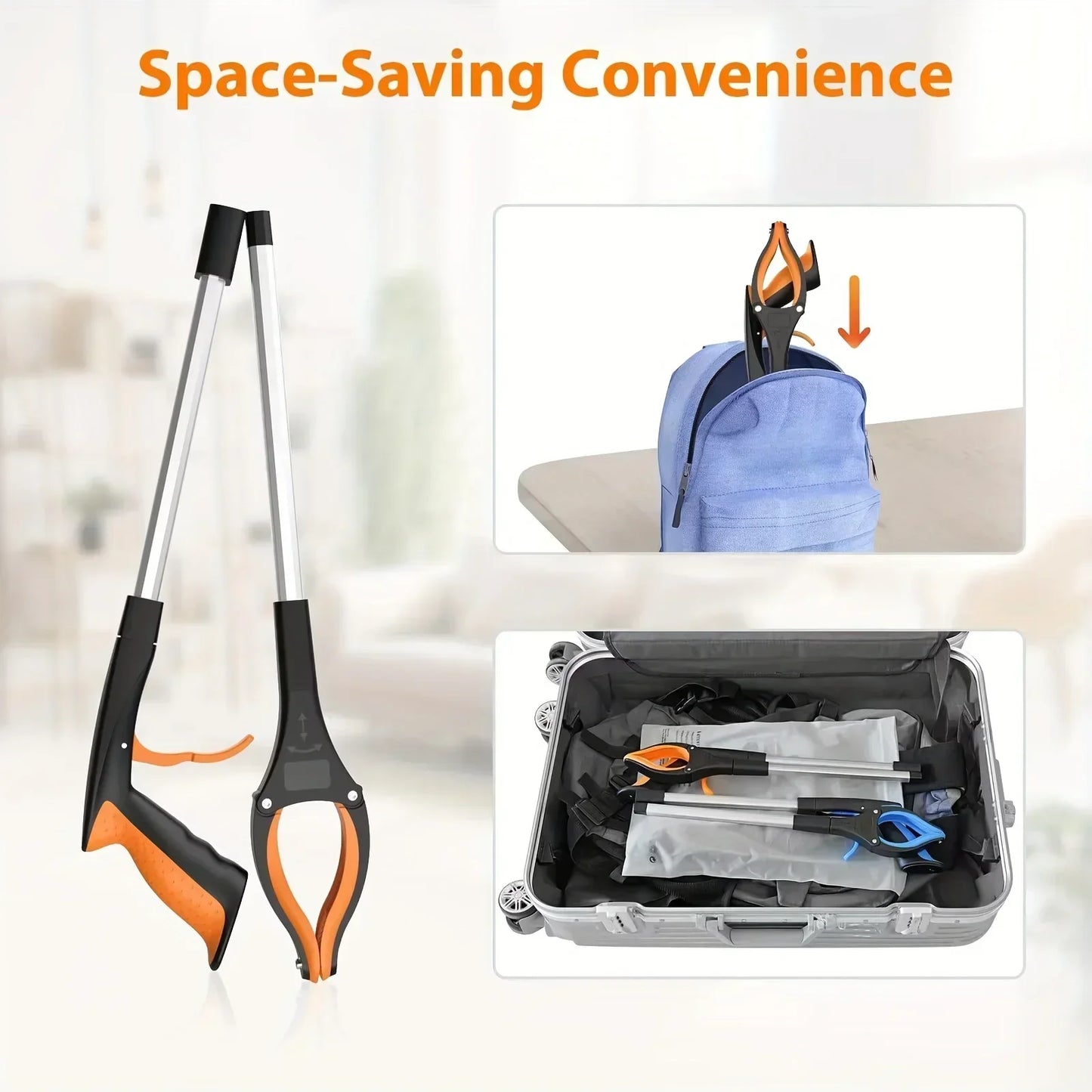 32-Inch Garbage Picker Gripper – Lightweight Heavy-Duty 360° Rotating Clip for Elderly, Grabbing Tool