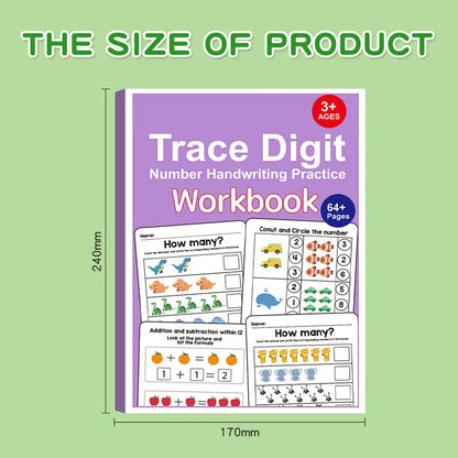 Interactive Preschool Math Workbook – Number Tracing, Addition & Subtraction Worksheets for Early Learning Activities