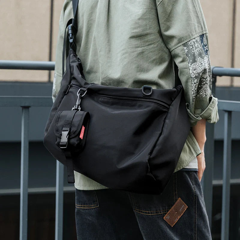 MOYYI INS Korean Style Waterproof Nylon Messenger Bag – Large Unisex Travel & Laptop Crossbody Shoulder Bag