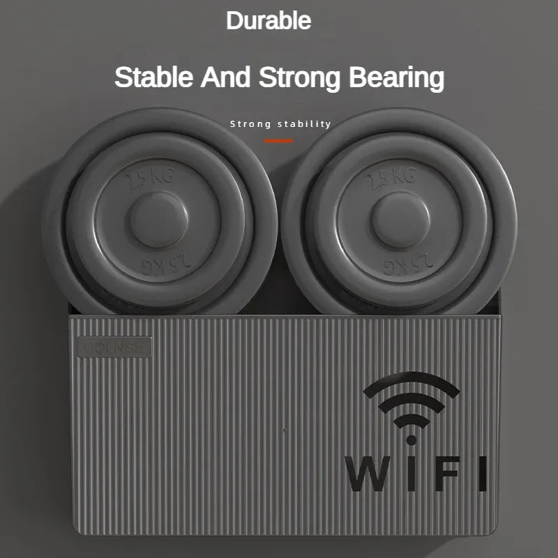 Wall-Mounted Wireless WIFI Router Shelf - ABS Plastic Storage Box, Cable Power Bracket Organizer for Living Room