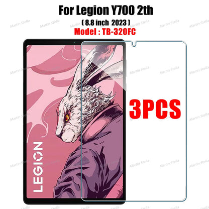 3PCS Tempered Glass Screen Protector for Lenovo Legion Y700 8.8" 1st & 2nd Gen (2022/2023) TB-9707 TB-320 Tablet Film