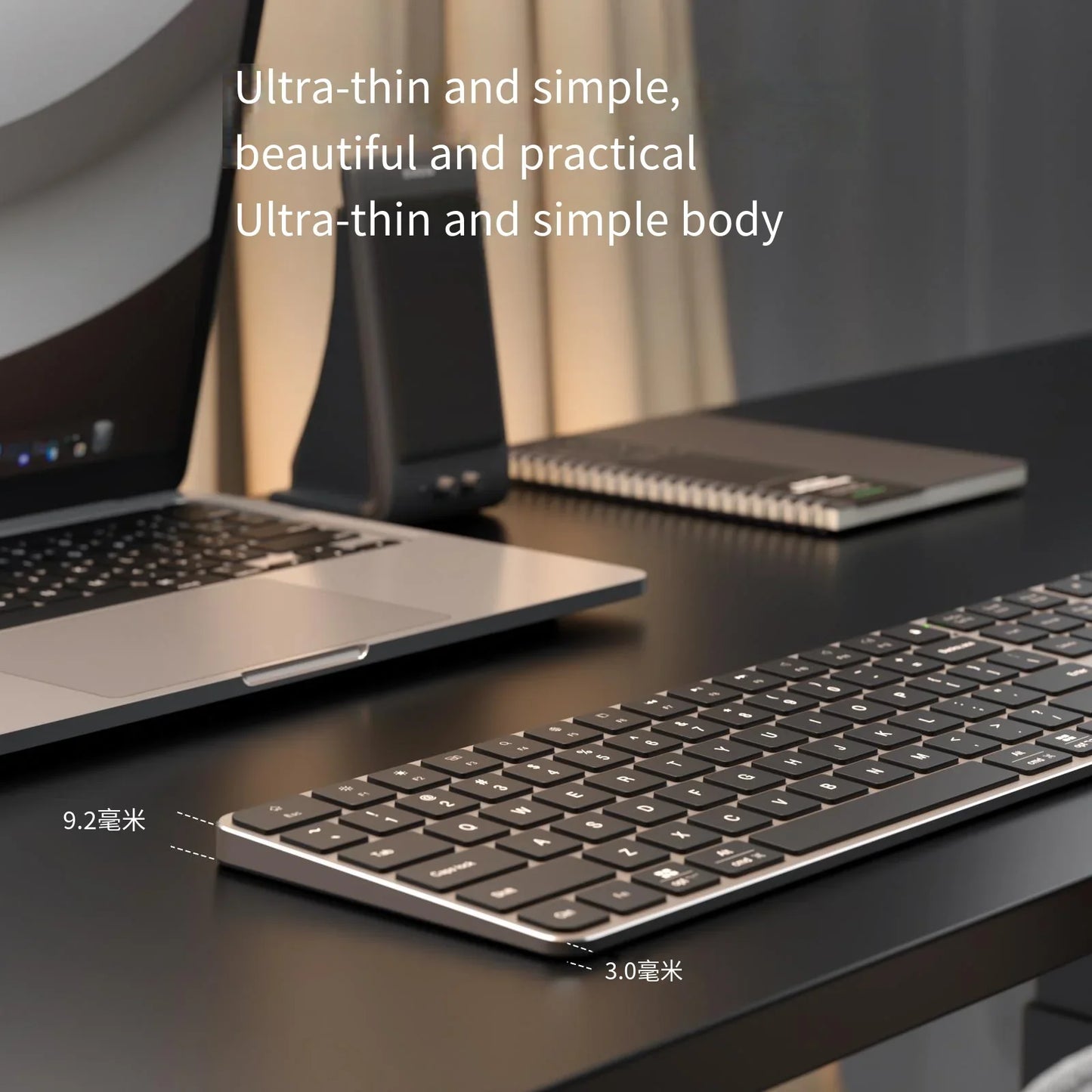 IFXLIFE Universal Wireless Bluetooth Keyboard – Rechargeable Slim Metal Frame Full-Size with Numeric Keys for Windows & macOS