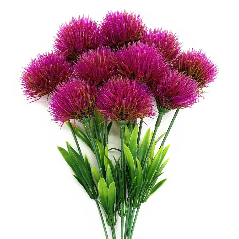10PCS Artificial Dandelion Flower Bouquet – Mixed Plastic Fake Flowers for Wedding, Home, Party & DIY Table Decoration