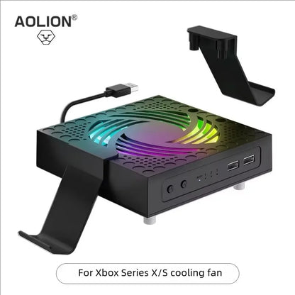 Cooling Fan for Xbox Series X/S – RGB Low-Noise Top Fan with Adjustable Speed System