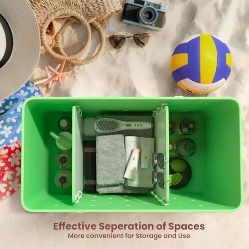 XL Beach Bag Divider Tray Insert – Portable Space Organizer for Oversized Beach Bags | Rubber Compartment Accessory Organizer