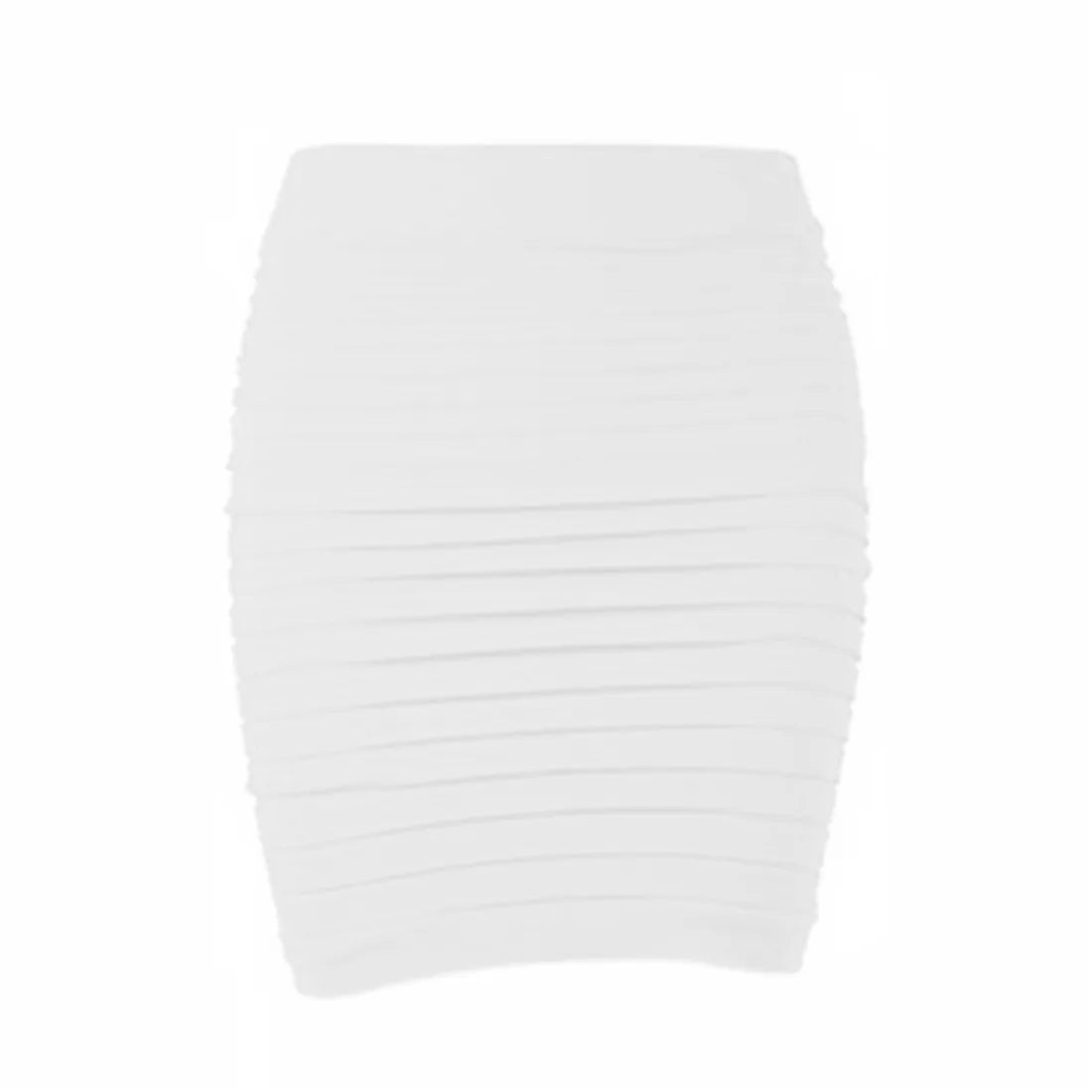 Women’s Summer High Waist Pleated Skirt – Solid Color Elastic Mini Skirt, Slim Draped Pencil Skirt for Office & Sexy Look