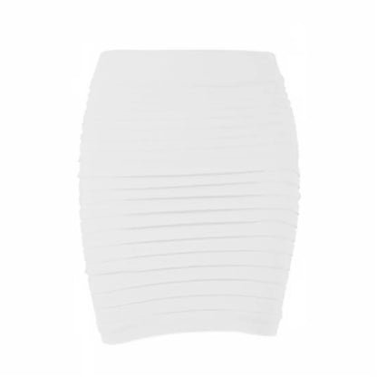 Women’s Summer High Waist Pleated Skirt – Solid Color Elastic Mini Skirt, Slim Draped Pencil Skirt for Office & Sexy Look