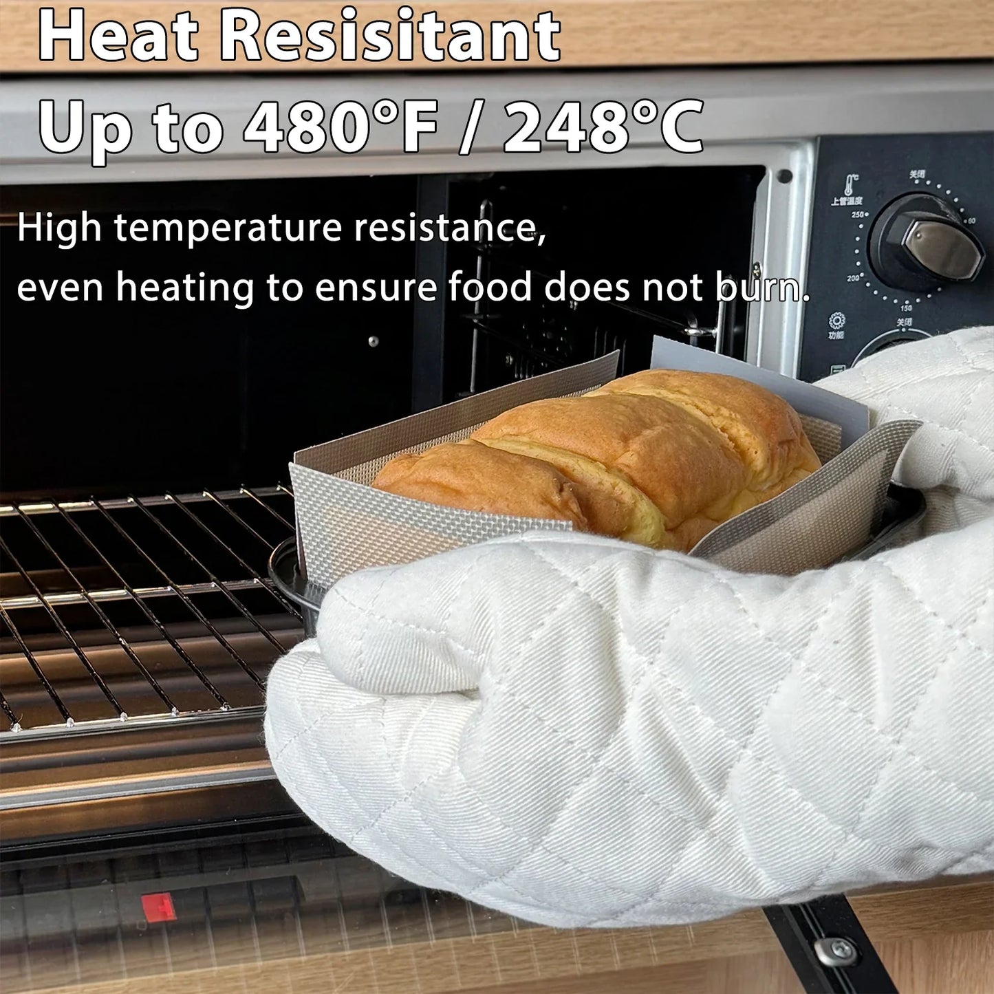 Silicone Bread Loaf Pan Liners – Reusable Nonstick Baking Mat for 9.5x5 Inch or 1.5LB Bread Pans, Heat Resistant