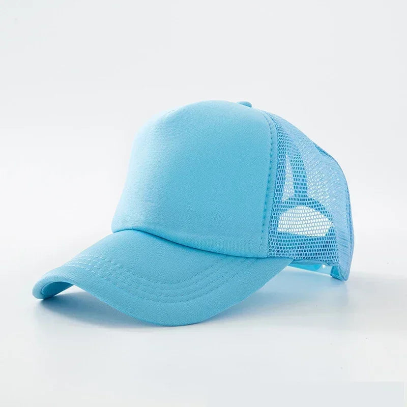 Custom Logo Trucker Hat - Adjustable Polyester Mesh Baseball Cap for Men & Women