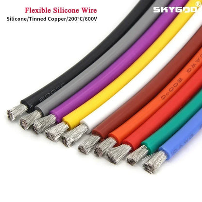 Soft Silicone Automotive Electrical Wire Cable (1–10m) – Heat-Resistant Car Battery Wiring in 2–26 AWG Sizes