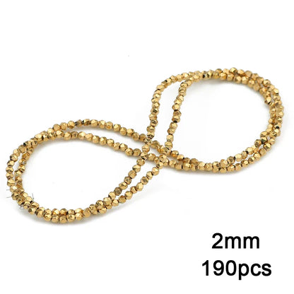 3A+ Retention Color Hematite Beads – Star & Heart Shapes, Gold-Plated Natural Stones for DIY Jewelry & Bracelets
