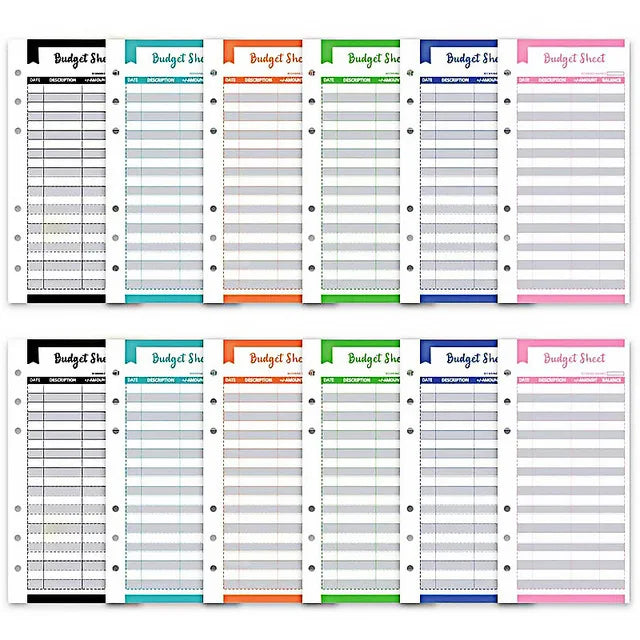 A6 Money Saving Organizer – PU Leather Budget Binder with Marble Notebook, 2023 Budget Planner, Envelope Office & School Supplies