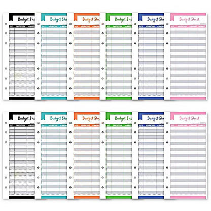 A6 Money Saving Organizer – PU Leather Budget Binder with Marble Notebook, 2023 Budget Planner, Envelope Office & School Supplies