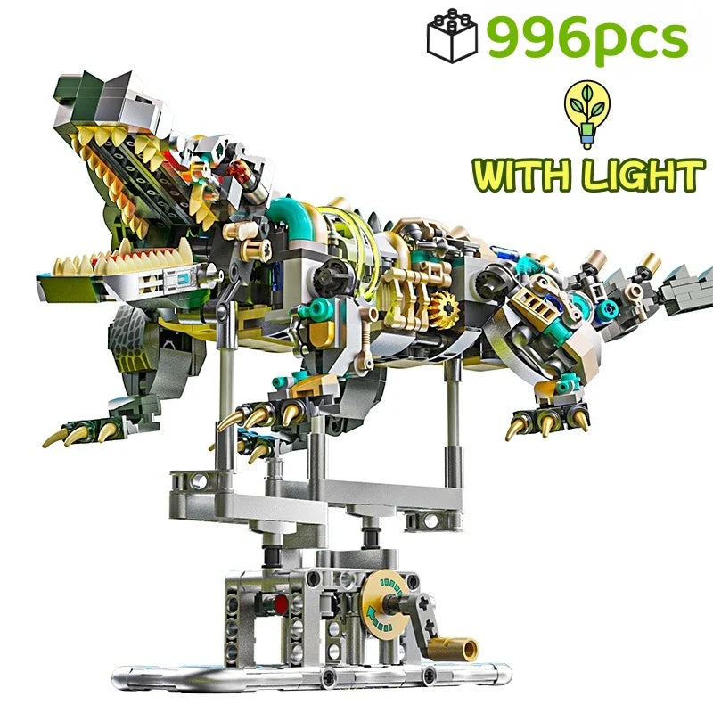 Mechanical Shark & Sea Life Building Blocks Set – Crocodile, Parrot, Mantis, Frog, Manta Ray Toy for Kids