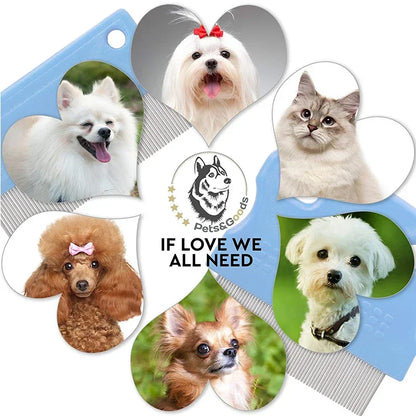 Pet Grooming Comb – Tear Stain & Flea Remover for Dogs & Cats, Gently Clears Mucus, Crust, and Small Lice