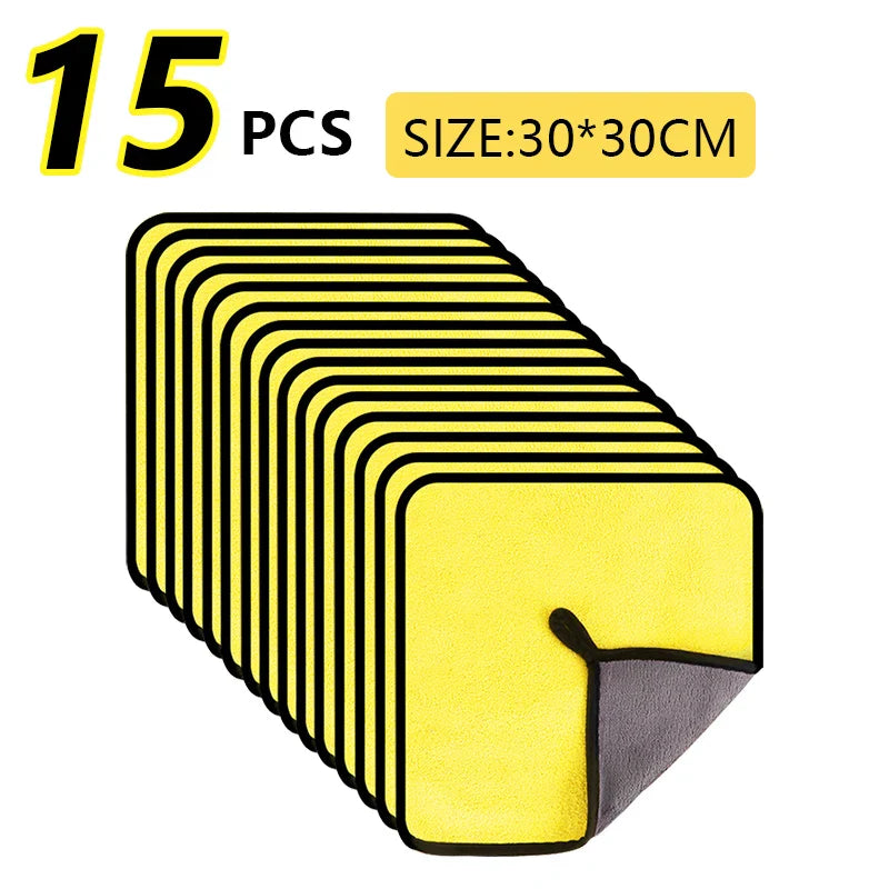 5/10/15/20PC Microfiber Car Cleaning Towels – High Absorption Multipurpose Cloths for Car Wash & Kitchen Cleaning