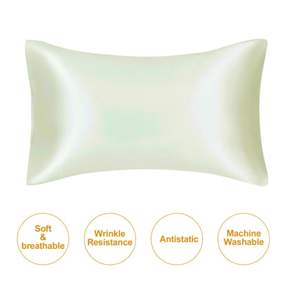 JuwenSilk Mulberry Silk Pillowcase – Soft Satin Silk Pillow Cover for Standard & Queen Size Bedding, Skin & Hair Care Luxury Sleep