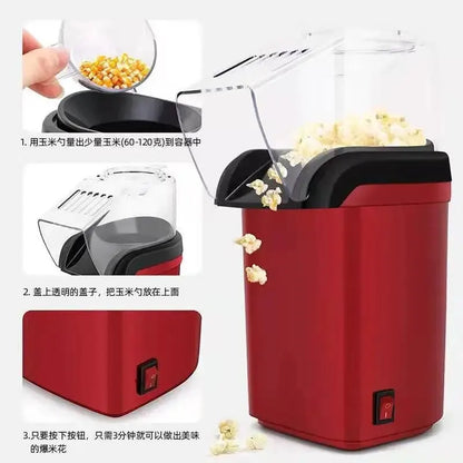 Mini Electric Popcorn Maker: Fully Automatic Household Appliance for Home Kitchen - Easy Popcorn Machine