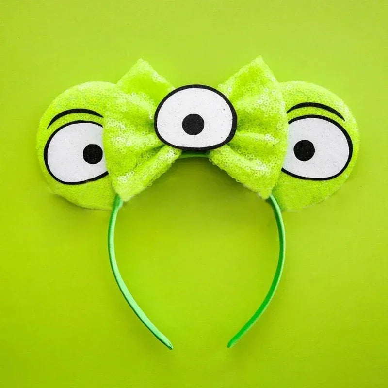 Toy Story Character Headbands - Sequin Bow, Woody, Buzz Lightyear & Alien Hair Accessories for Girls