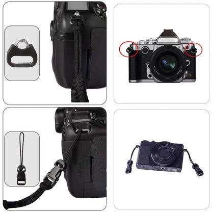Quick Release Buckle Kit with Universal Neck Strap – Camera Eyelet Sling Belt and Round Lug Hook Accessories