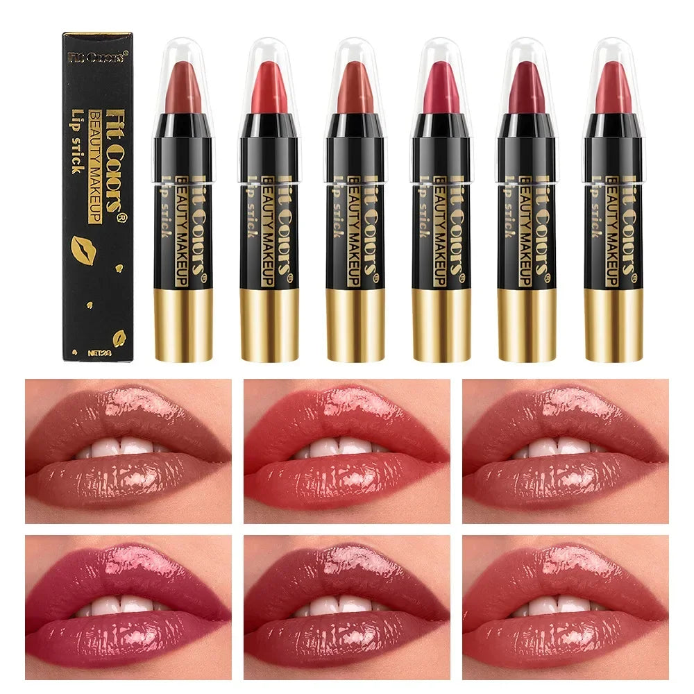 Moisturizing Crayon Lip Gloss Stick – Velvet Long-Lasting, Waterproof Jelly Tint Lipstick & Liner Pen