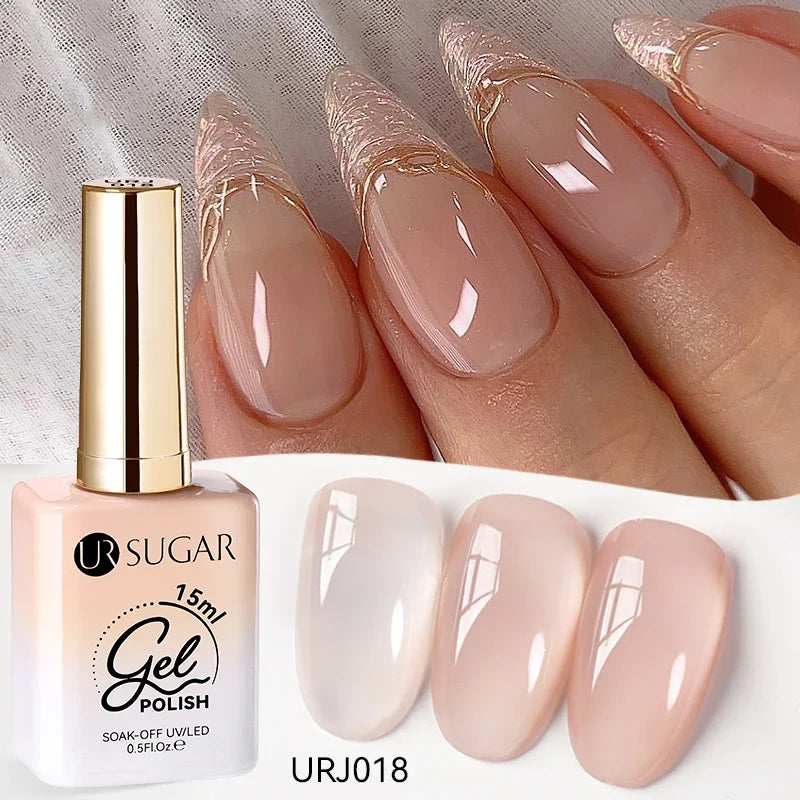 UR SUGAR 15ml Jelly Gel Polish - Milky White Translucent UV Soak Off Nail Art Varnish