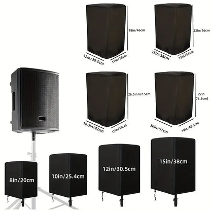 Durable All-Weather Speaker Cover — Waterproof, Dustproof & Sun-Resistant Polyester for Indoor & Outdoor, Black