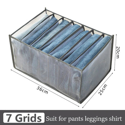 Jeans & Clothing Storage Box – Closet Organizer Drawer System for Pants, Cabinet, and Clothing Organization