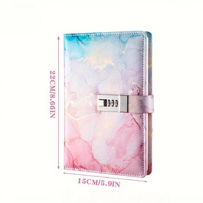 A5 Fashion Password Book with Lock – Creative Journal Notebook & Student Notepad Stationery