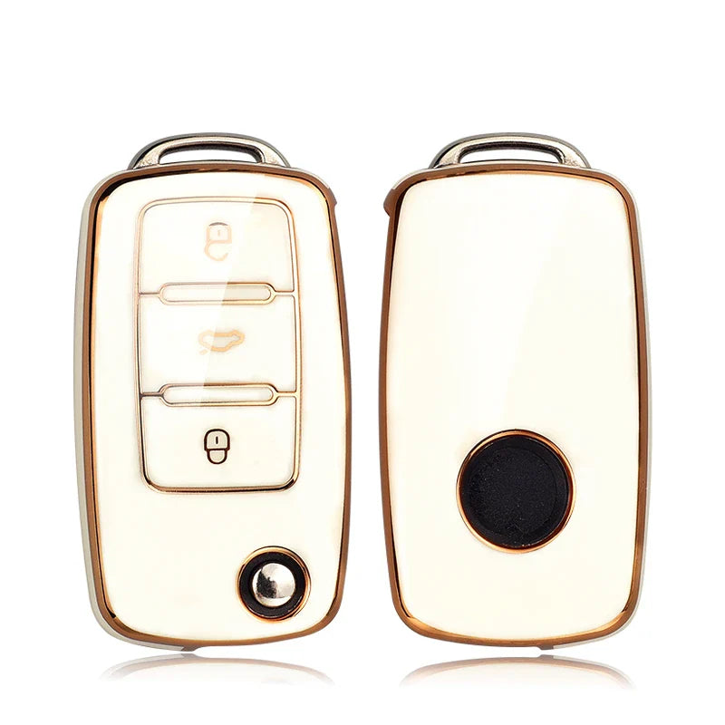 TPU Flip Key Case Cover for Volkswagen VW & Skoda/Seat Models – Protective Car Key Shell