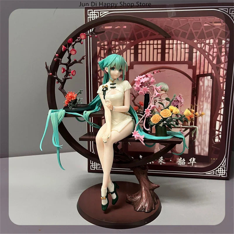 25cm Hatsune Miku Cheongsam Figure – 1/7 Scale Beautiful Girl Model Collectible Desktop Ornament Toy Gift
