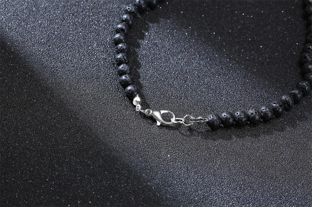 Men's Tibetan Phurba Kilaya Necklace – Tiger’s Eye & Lava Stone Spiritual Dagger Jewelry
