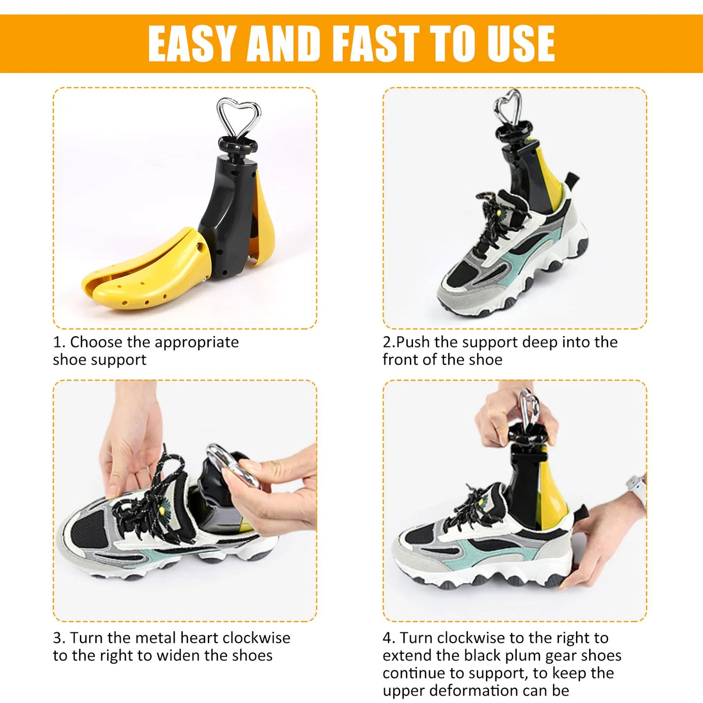 1/2 PCS Universal Adjustable Shoe Stretcher – Boot & Sneaker Widener with Steel Shaft for Men and Women