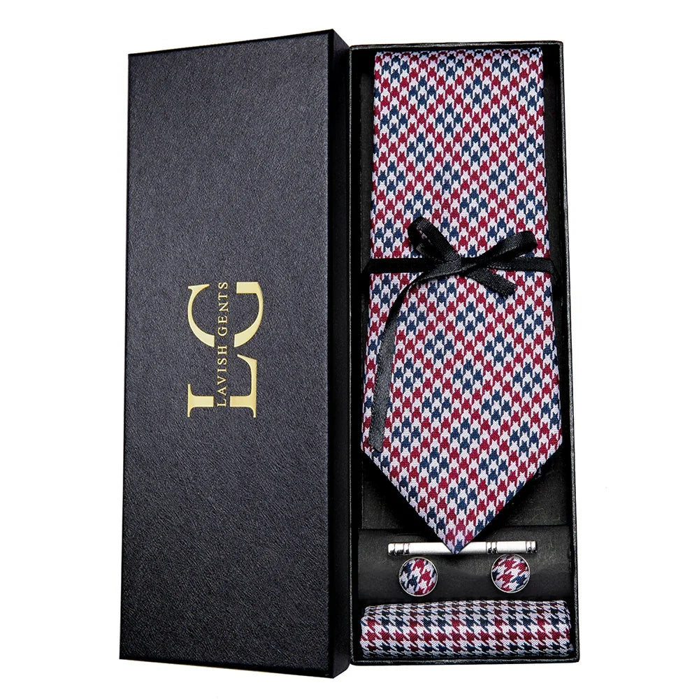 Hi-Tie Luxury Paisley Teal Green Tie Set - Men’s Classic Necktie with Handkerchief & Cufflinks Gift Box for Wedding & Formal Wear