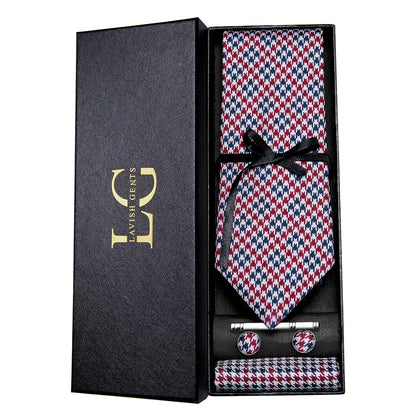 Hi-Tie Luxury Paisley Teal Green Tie Set - Men’s Classic Necktie with Handkerchief & Cufflinks Gift Box for Wedding & Formal Wear
