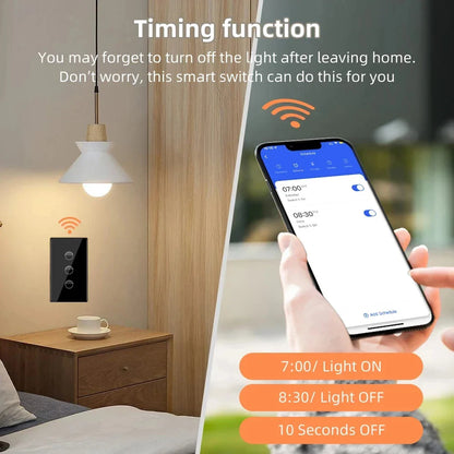 Tuya ZigBee Smart Touch Light Switch (1/2/3/4 Gang) – Aluminum Alloy Wall Switch with Neutral Wire, Smart Life App, Alexa & Google Home Control