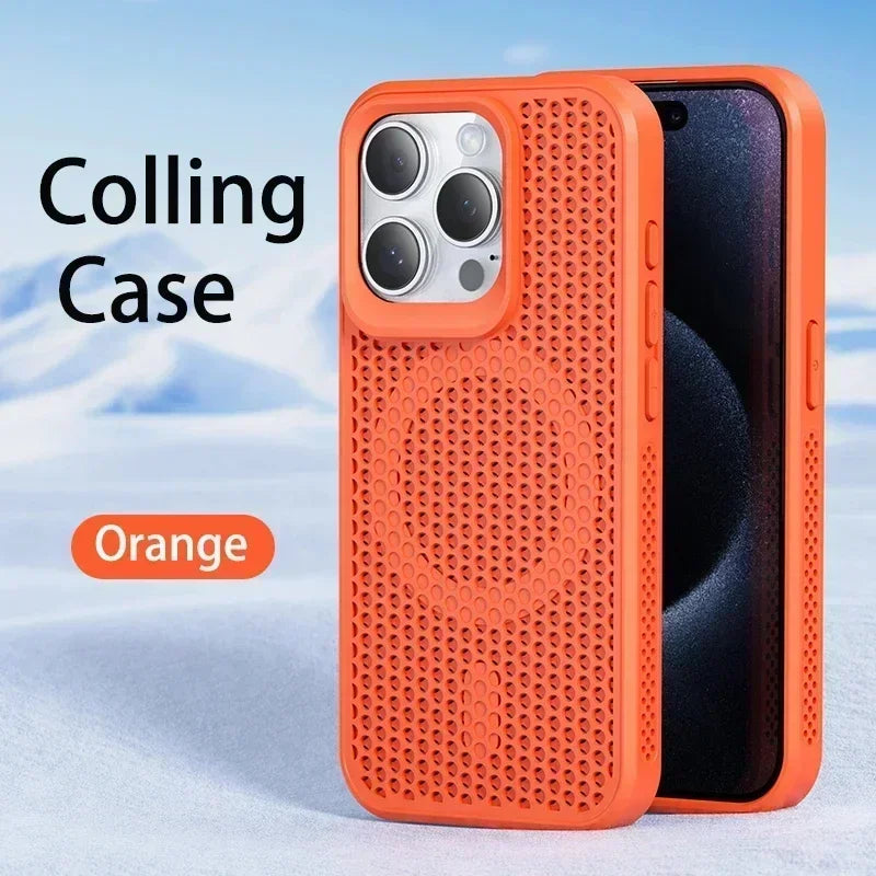 MagSafe Cooling Phone Case for iPhone - Breathable Hard Back Cover with Heat Dissipation