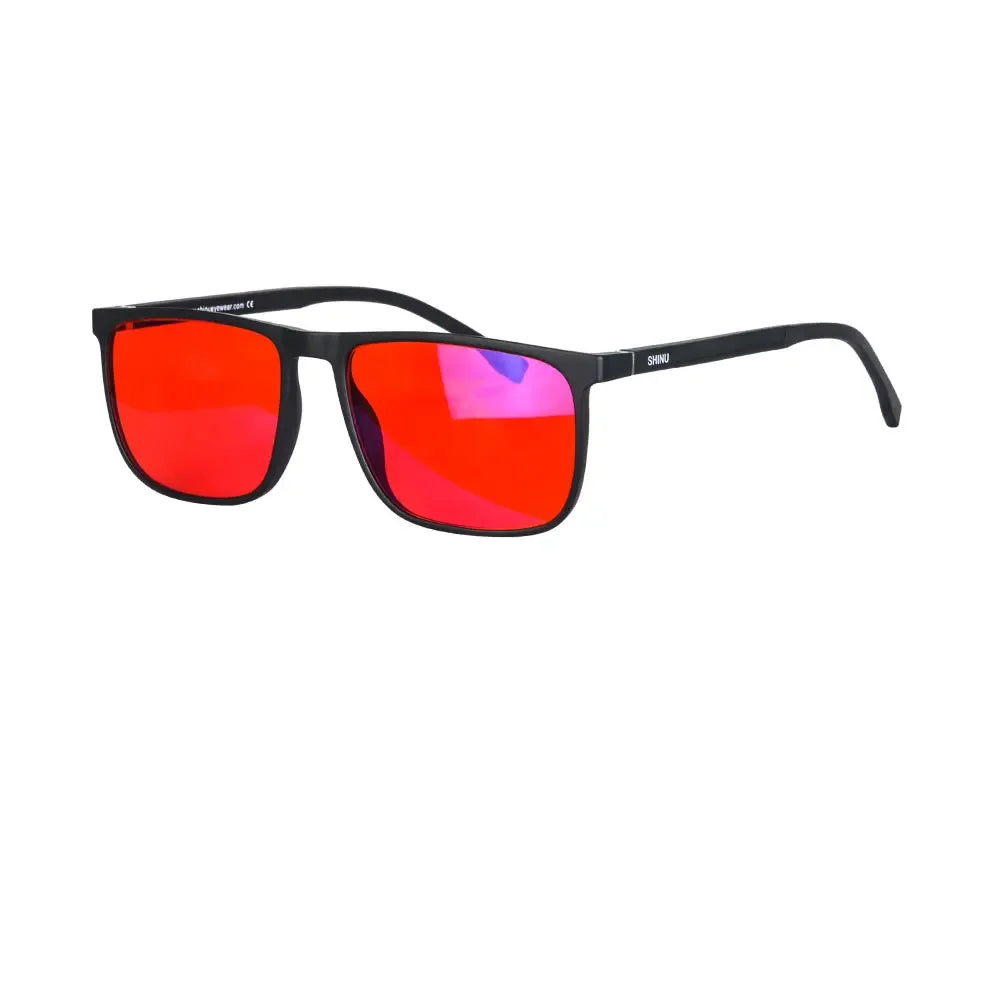 SHINU Blue Light Blocking Glasses – Red Lens Anti-Glare Eyewear for Men to Reduce Eye Strain