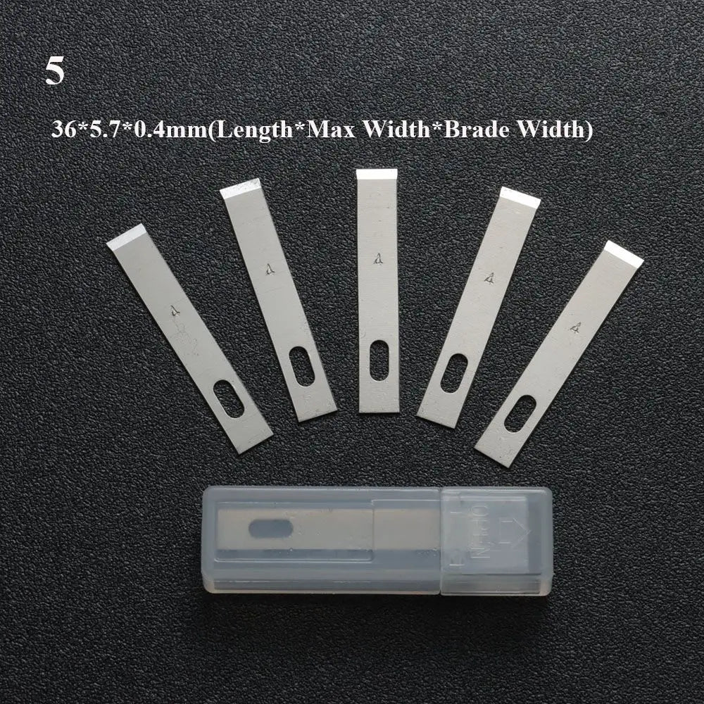 10pcs Non-Slip Metal Craft Knife Blades – Precision Engraving & Cutter Tools for PCB Repair & Mobile Phone Scalpel