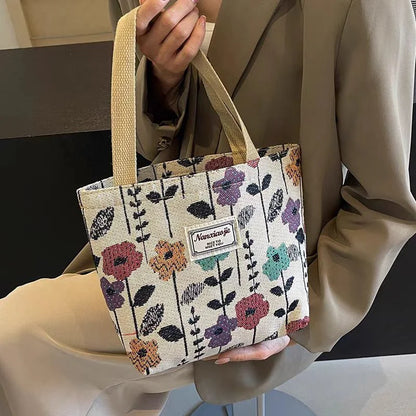 Large Capacity Women’s Single Shoulder Bag – Ins Style Canvas Tote for Class, Work, and Commuting