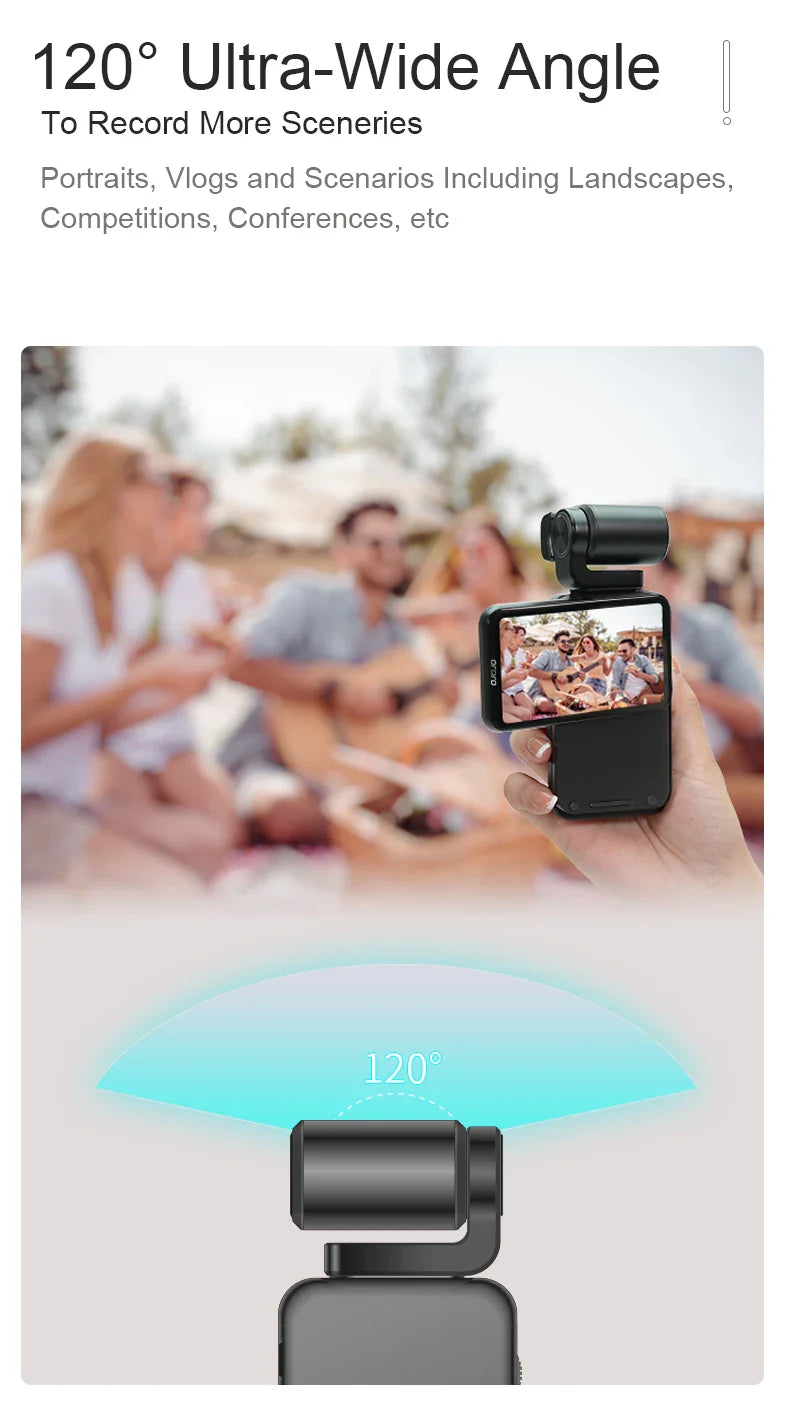 Ordro M3 Pocket Digital Camcorder — 5K 30FPS with Image Stabilization & Large Screen, Handy Travel Vlog Camera