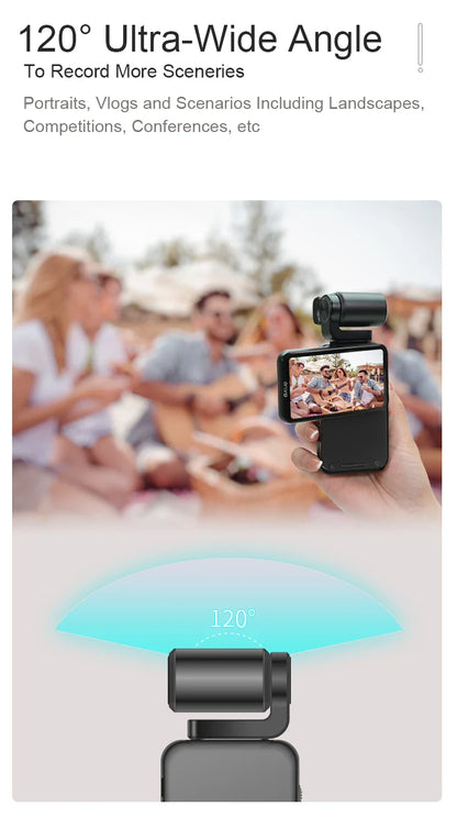 Ordro M3 Pocket Digital Camcorder — 5K 30FPS with Image Stabilization & Large Screen, Handy Travel Vlog Camera