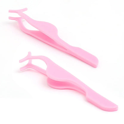 False Eyelash Applicator Tweezer Tool – Professional Plastic Lash Curler & Clip Makeup Accessory (1/30PCS)