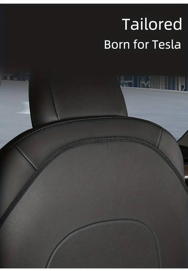 Car Seat Back Protective Mat – Anti-Kick Leather Scratch Protector for Tesla Model 3/Y Full Seat Accessories